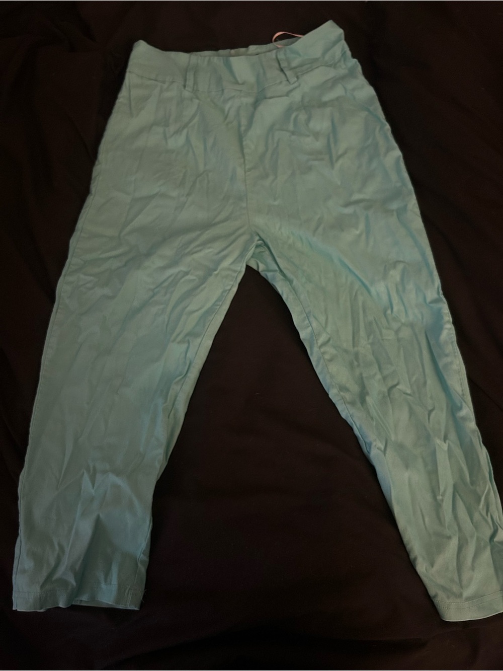 Women’s Light Teal Pull-On Capris with Elastic Waist
